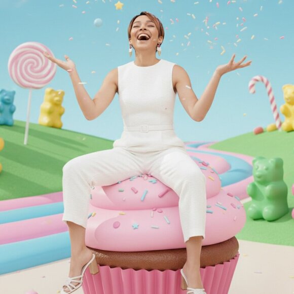 🆕️ Adorable Ice Cream Cone Drop Earrings with Glitter Hearts Fun & Trendy - Picture 12 of 16